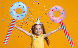 Inflatable Candy 33 Inch Inflatable Donut Lollipops Set of 4 Candy Themed Birthday Decorations Pool Party Prop