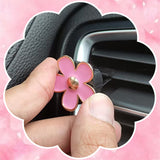 Flower Car Vent Clip Set of 6 - 4 Pieces Cute Car Essential Oil Diffuser Vent Clip and 2 Small Flower Decorative Vent Clips Pink Car Accessories