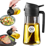 Olive Oil Sprayer Bottle 16oz Glass 2-in-1