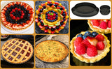 Tart Pans with Removable Bottoms Set of 4 Non-stick Round Baking Pan - 11 Inch Fruit Tart Pan, 9 Inch Pie Pan, and 2 Pieces 4 Inch Mini Quiche Pans