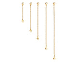 Stainless Steel Necklace Extenders Set of 5 - Gold