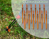 Tent Stakes 12 Pieces Aluminum Ultralight Tent Pegs for Backpacking Tent Camping Accessories for Tent Campers