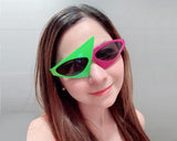 80s Glasses Pink and Green Party Sunglasses