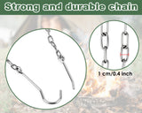 Camping Tripod Board Turn Branches into Stainless Steel Campfire Tripod with Adjustable Chain Camp Grill Accessories