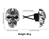 Skull Car Vent Clip 2 Pieces Silver Alloy Punk Car Essential Oil Diffuser Vent Clip Halloween Car Interior Decor