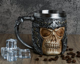 Stainless Steel Mug with Handle 13oz/370ml Skull Coffee Mug Ideal Gifts for Men