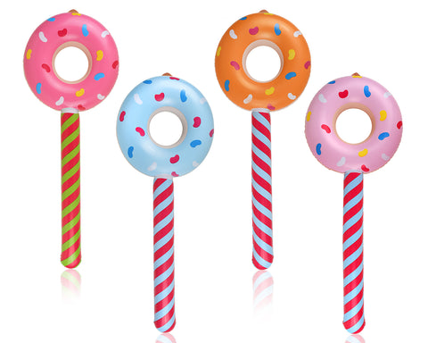 Inflatable Candy 33 Inch Inflatable Donut Lollipops Set of 4 Candy Themed Birthday Decorations Pool Party Prop