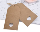 100 Pcs 10.5cm x 5.5cm Kraft Blank Hang Paper Tags with Hemp Rope