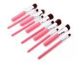 10 Pcs Professional Makeup Brush Set - Pink