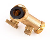 2-Way Brass Hose Tap Splitter 3/4'' Garden Hose Tap Connector with On/Off Valves