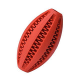 Non-Toxic Strong Rubber Dog Chew Ball Rugby Pet Toy - Red