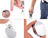 2 Pcs Belt Clip Retractable ID Badge Key Reel w/ 36 Inches Steel Chain