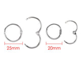 100 pieces 2cm and 2.5cm Metal Binder Rings