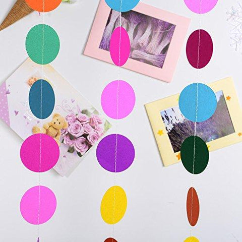 4 Meters Circle Dot Garland 2 Pieces Round Paper Hanging Decorations