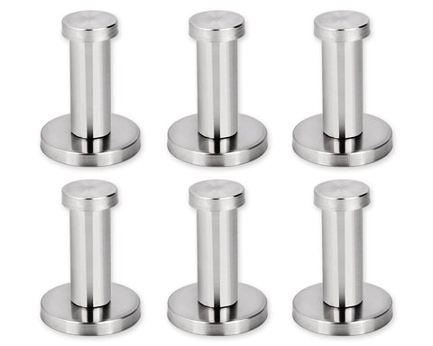 Stainless Steel Wall-Mount Robe Hook Set of 6