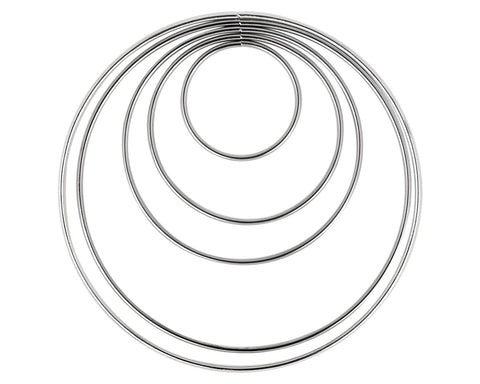 Electroplating Metal Hoops 10 Pieces for Dream Catcher - Silver
