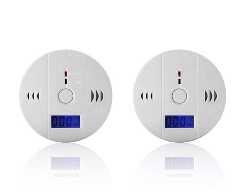 2 Pcs Carbon Monoxide Alarm Detector with LCD Display