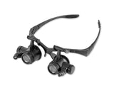 LED Embedded Jewelry Magnifier Glasses Loupe with 4 Pairs of Lens