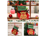 3 Pieces Christmas Stockings with Santa Claus Pattern - Red and Green