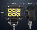 2 Pcs 18w 6 x Cree Led Waterproof Headlight for SUV