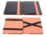 Single Line PU Leather Wallet with 4 Card Slots - Orange