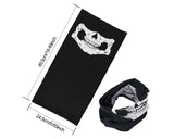 2 Pieces Skull Face Masks Motorcycle Neck Warmer - Black