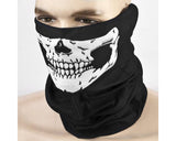 2 Pieces Skull Face Masks Motorcycle Neck Warmer - Black