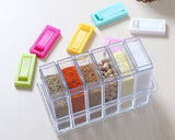 6 Pieces Colorful Transparent Spice Jar with Tray