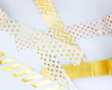 6 Pcs 1.5 cm Shinning Pattern Washi Masking Tape - Gold