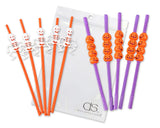 10 Pieces Skull Shape Drinking Straws Pumpkin Shape Plastic Straws