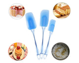 3 Pieces Silicone Spatulas Baking Set - Blue