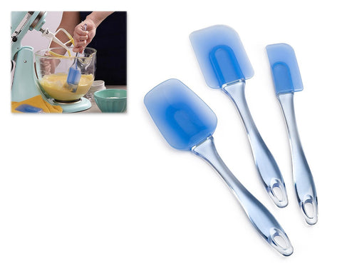 3 Pieces Silicone Spatulas Baking Set - Blue