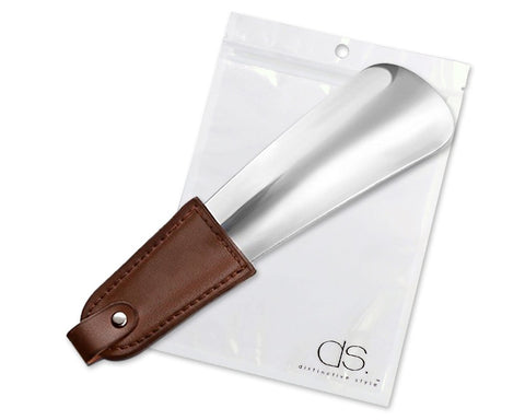 Stainless Steel Shoe Horn with Leather Strap