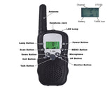 2 Pieces T388 Walkie Talkie for Kids with LCD Display - Black