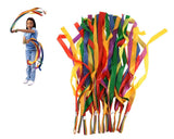 12 Pcs Hand Held Dance Rainbow Ribbons Rhythm Ribbon Toys for Children