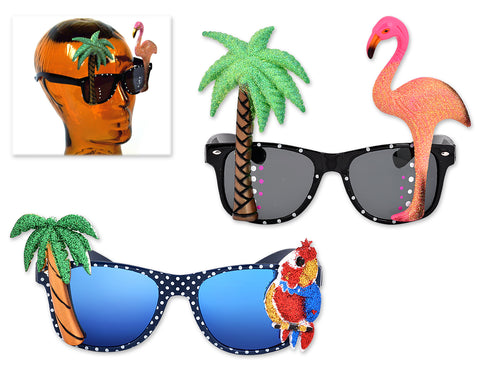 Funny Party Sunglasses Hawaiian Tropical Glasses Set of 2