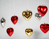 3 Pieces Heart Shaped Christmas Baubles for Christmas Tree Ornaments