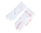 White Cotton Gloves with Snap Closure 6 Pairs Parade Gloves for Polices