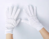 White Cotton Gloves with Snap Closure 6 Pairs Parade Gloves for Polices