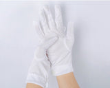 White Cotton Gloves with Snap Closure 6 Pairs Parade Gloves for Polices