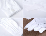 White Cotton Gloves with Snap Closure 6 Pairs Parade Gloves for Polices