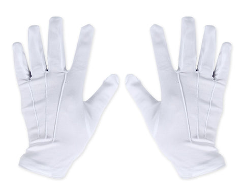 White Cotton Gloves with Snap Closure 6 Pairs Parade Gloves for Polices