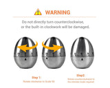 Stainless Steel 60 Minutes Egg Shaped Rotating Kitchen Timer