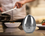 Stainless Steel 60 Minutes Egg Shaped Rotating Kitchen Timer