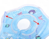 Flower Adjustable Baby Neck Float Swimming Ring - Blue