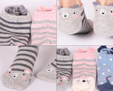 4 Pairs Animal Pattern Soft Cartoon Ankle Socks Set