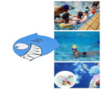 2 Pieces Fish Shaped Silicone Swimming Cap for Kids - Blue and Red