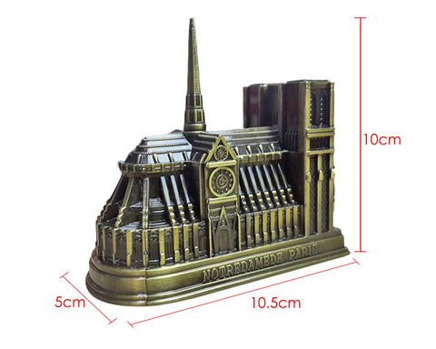 Metallic Notre Dame de Paris Model Statue Decoration