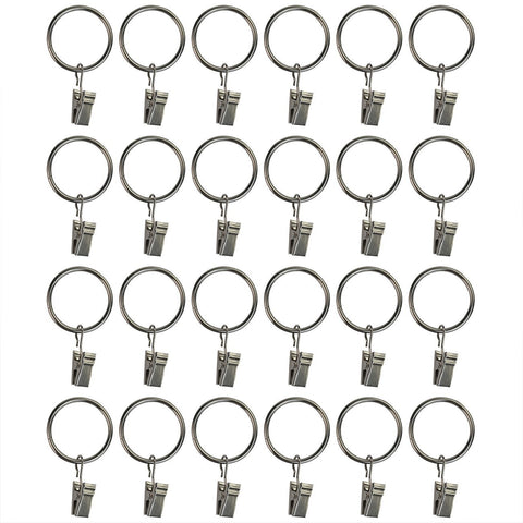 24 Pieces 1-1/4'' Curtain Clip Rings