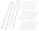 Garden Stakes 20 Pieces 12 Inch Anti-rust Galvanized Ground Anchors for Xmas and Weed Barrier